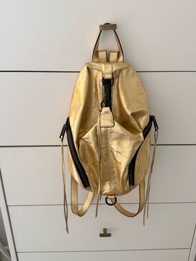 Rebecca Minkoff Metallic Gold Women’s Leather Backpack